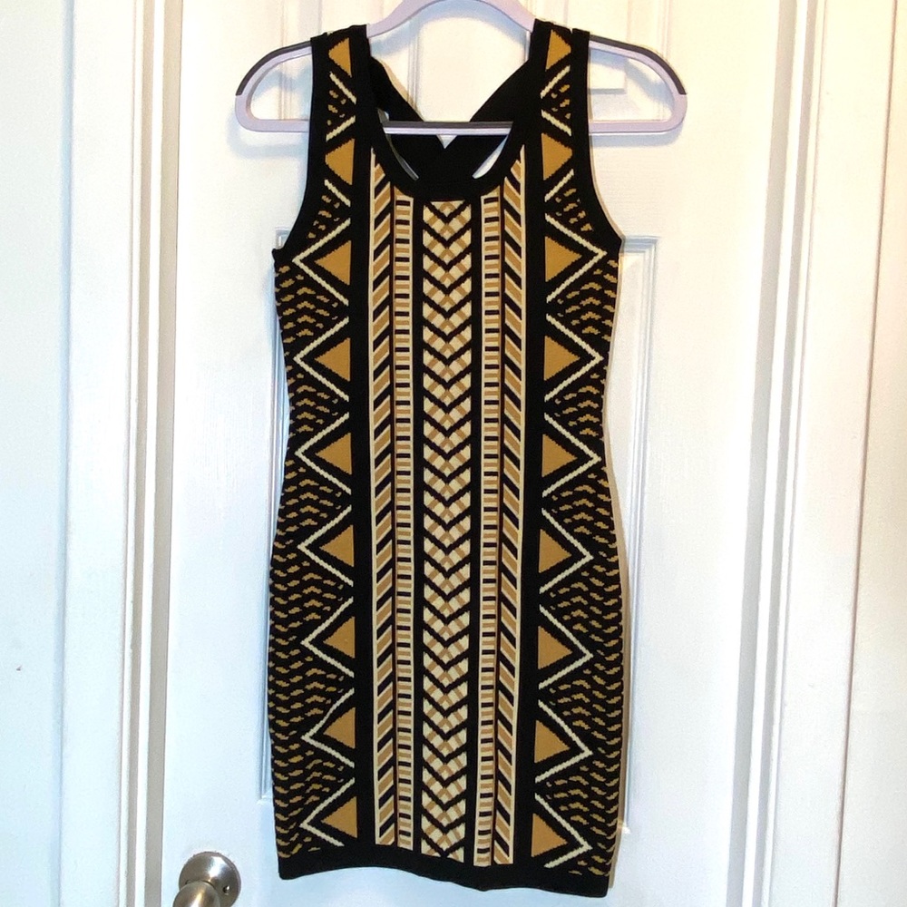 Bodycon Mini Rayon Nylon Stretch Knit Dress Size Medium